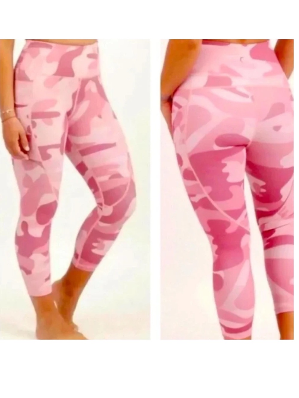 Zyia Active Light Pink Camo Light N Tight Hi-Rise Capri Leggings Size 6-8